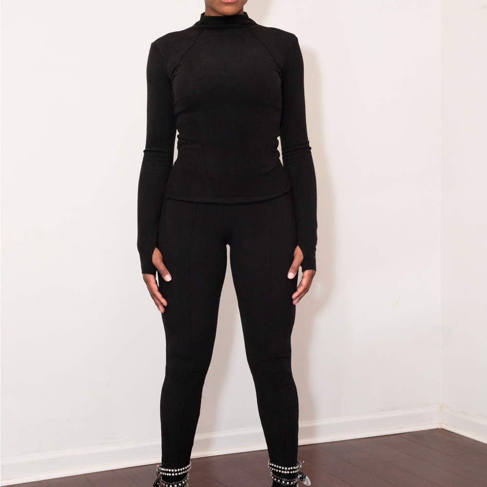 Elegant Black Women's Two Piece Set